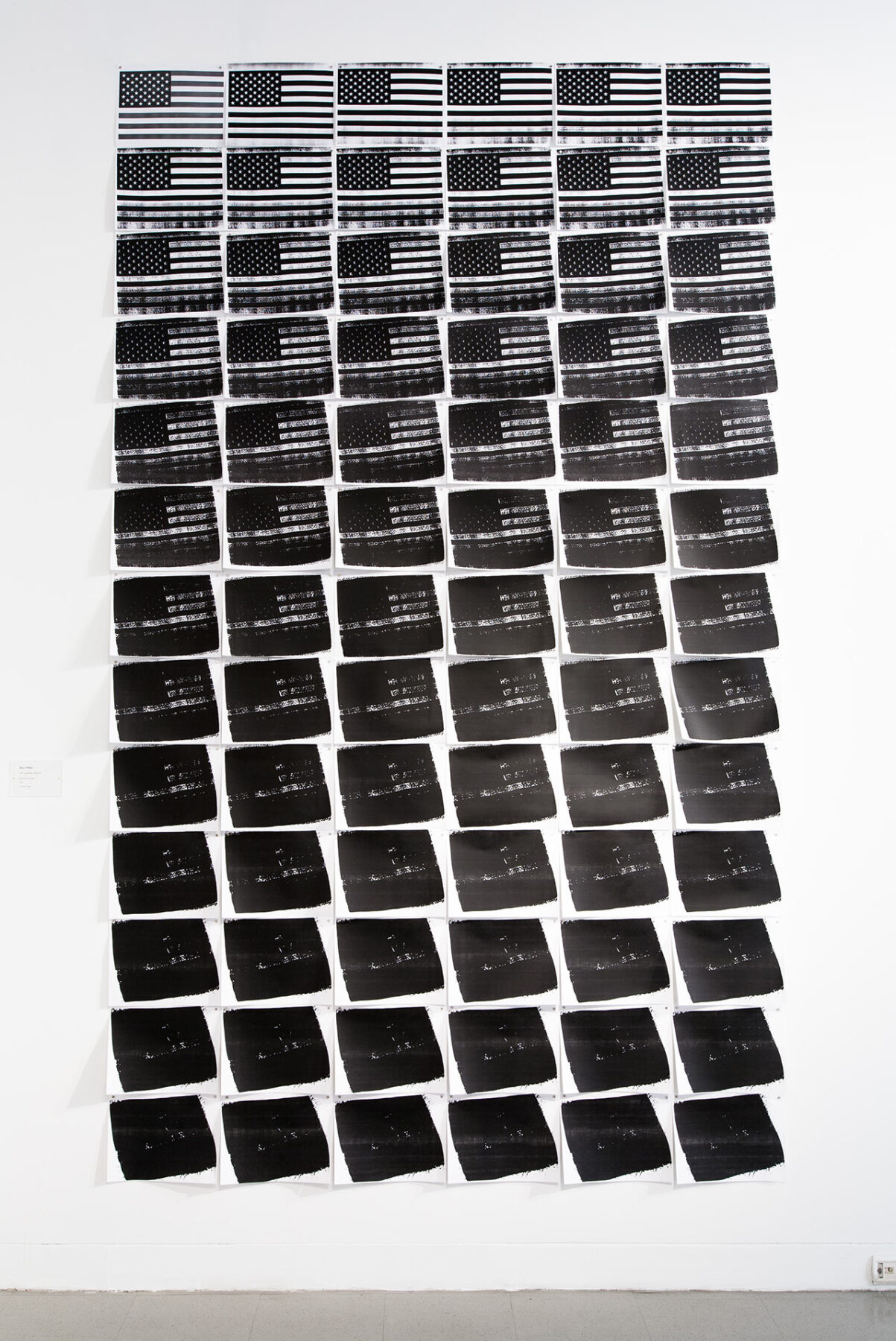 78th Generation American, 2007. 78 progressively degraded photocopies of an American flag