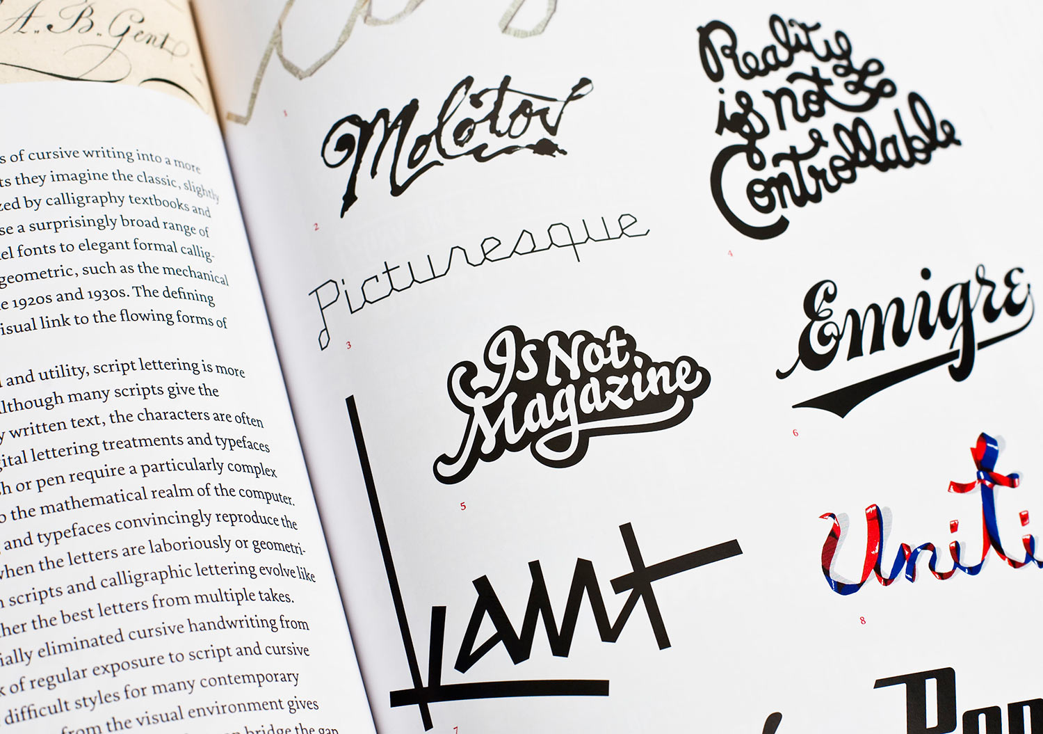 Script lettering and logos from the book Lettering & Type